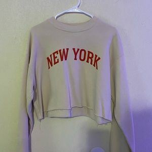 Forever 21 New York Cropped Hoodie